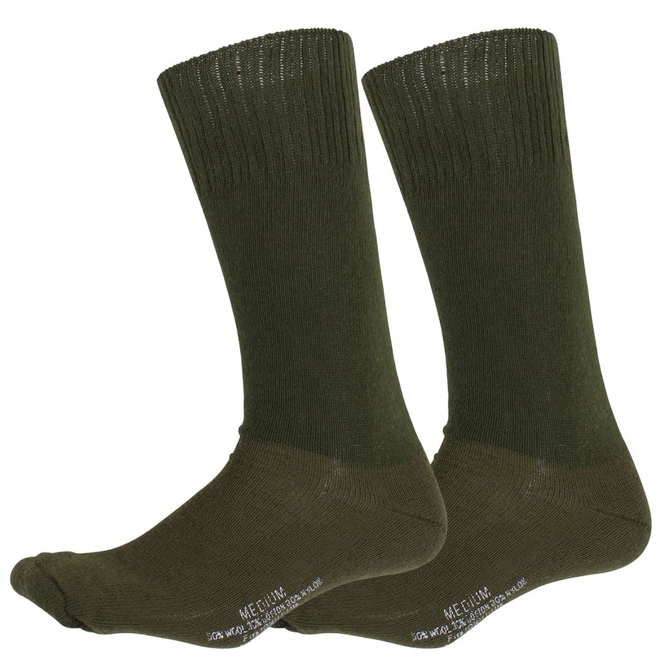 Pair of green socks on a white background