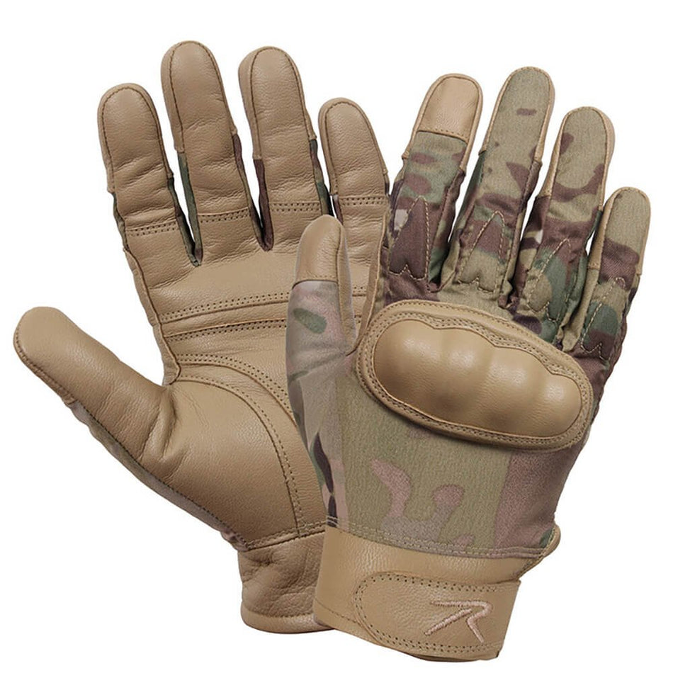 OCP Rothco Hard Knuckle Tactical Gloves Cut and Fire Resistant