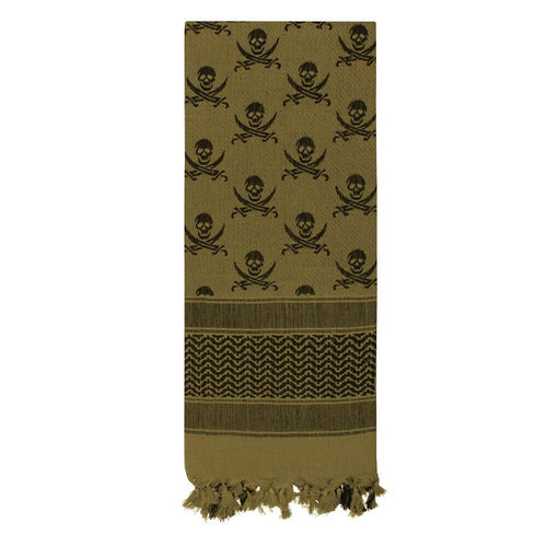 Olive Drab Rothco Skulls Shemagh Tactical Desert Keffiyeh Scarf