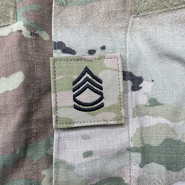 SFC Sergeant First Class Rank OCP Patch With Hook Fastener - Pair