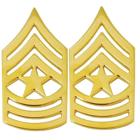 SGM Sergeant Major Army Rank Pins Gold on a white background