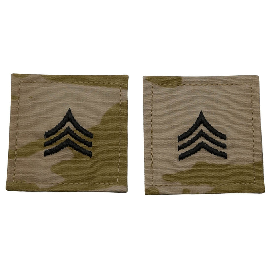 SGT Sergeant Rank OCP Patch 2x2 Hook & Loop - Pair