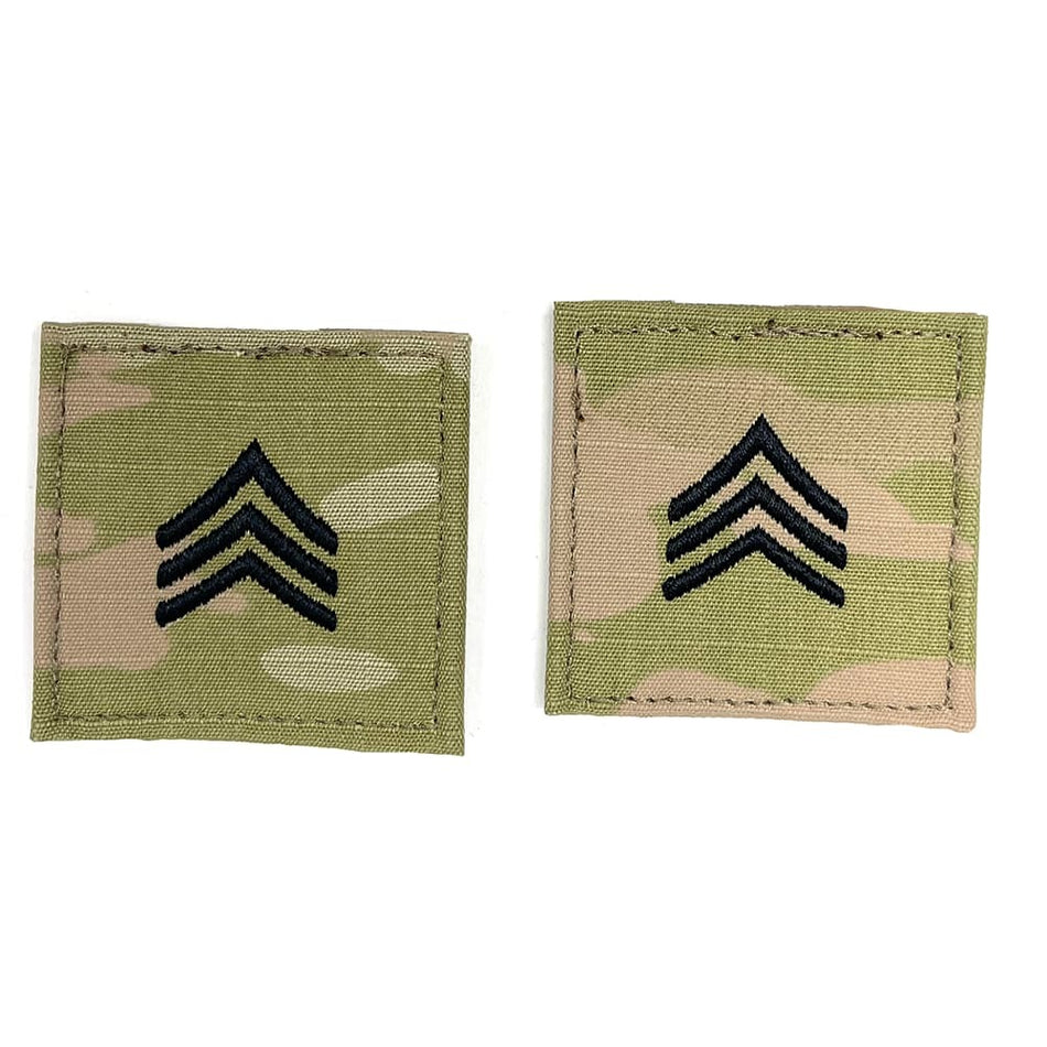 SGT Sergeant Rank OCP Patch 2x2 Hook & Loop - Pair – view 2