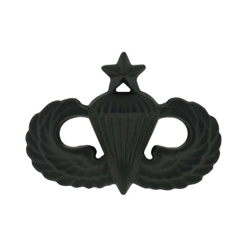 Army Senior Parachutist Badge Black Metal Pin-On Jump Wings