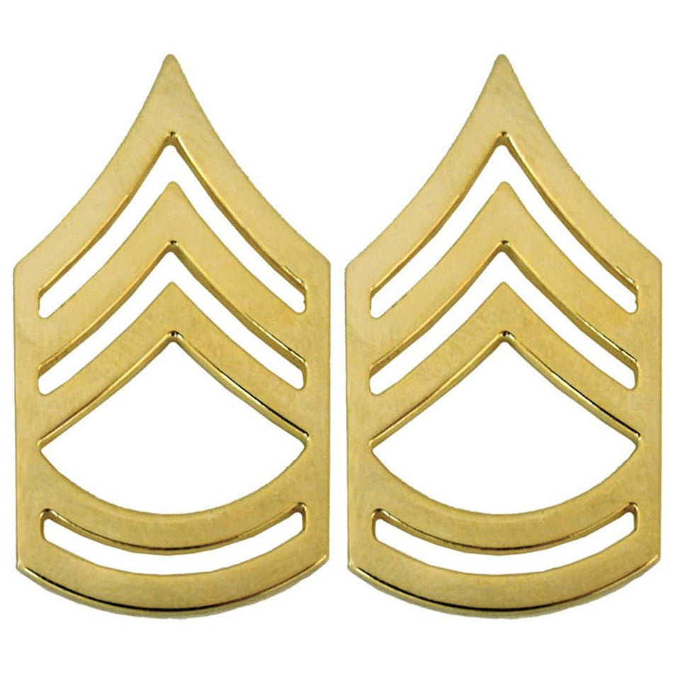 E7 Sergeant First Class Army Rank Gold Pins - Pair