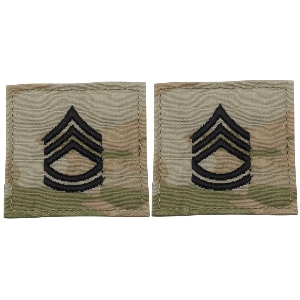 SFC Sergeant First Class Army Rank OCP Patch With Hook Fastener - Pair