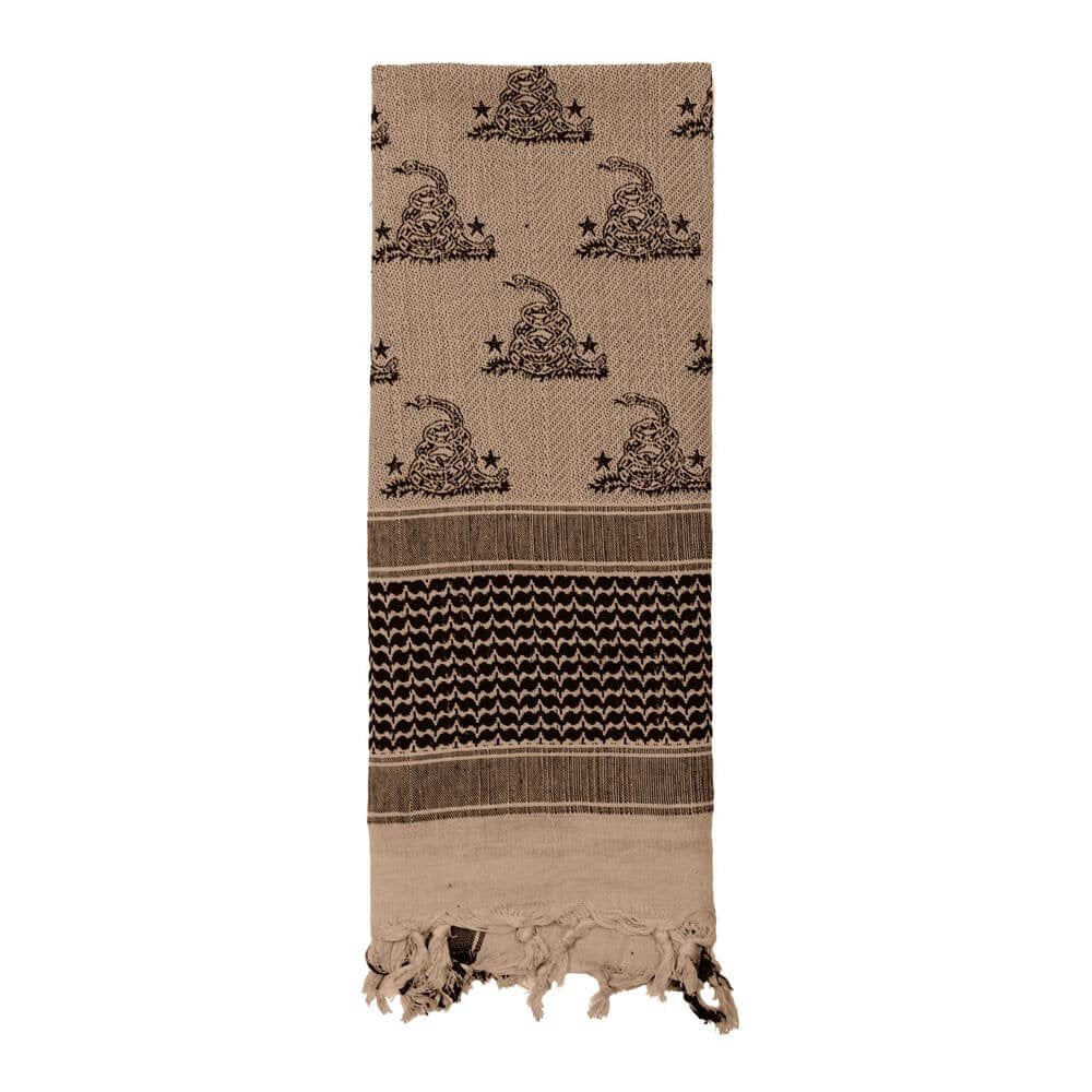 Tan Rothco Gadsden Snake Shemagh Tactical Desert Scarf