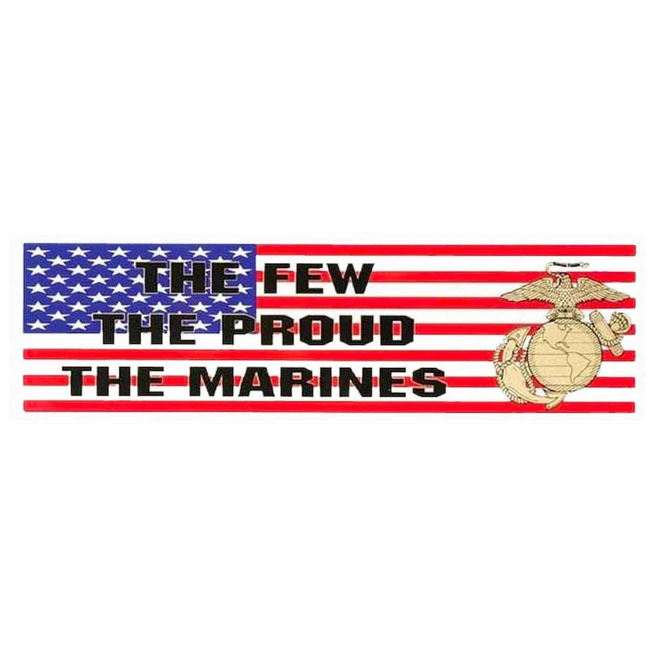 The Few The Proud The Marines on American Flag Decal