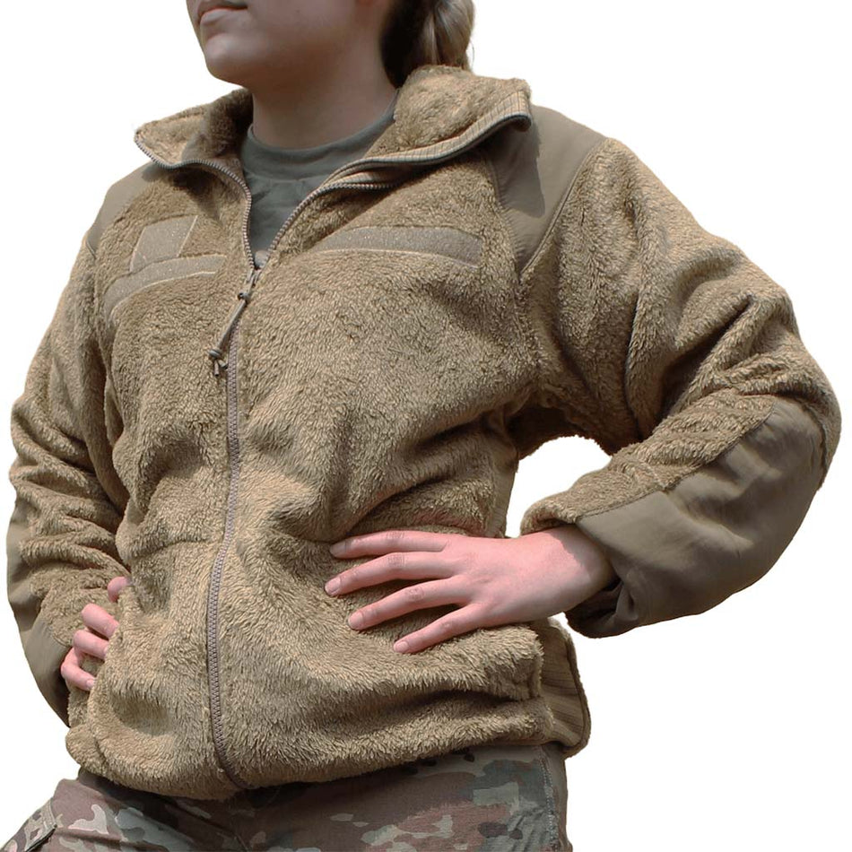 Army Fleece Jacket USGI Gen III Coyote Brown in Used Condition