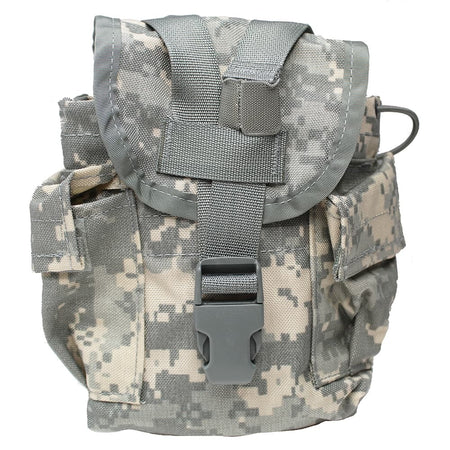 USGI MOLLE Canteen Pouch – 1 Quart ACU Cover front view on a white background