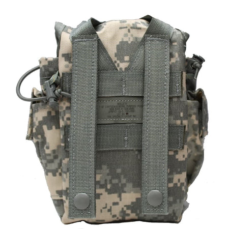 USGI MOLLE Canteen Pouch – 1 Quart ACU Cover  rear view on a white background