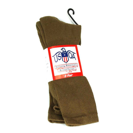 USOA Antimicrobial Boot Socks - 3 Pack Coyote Brown