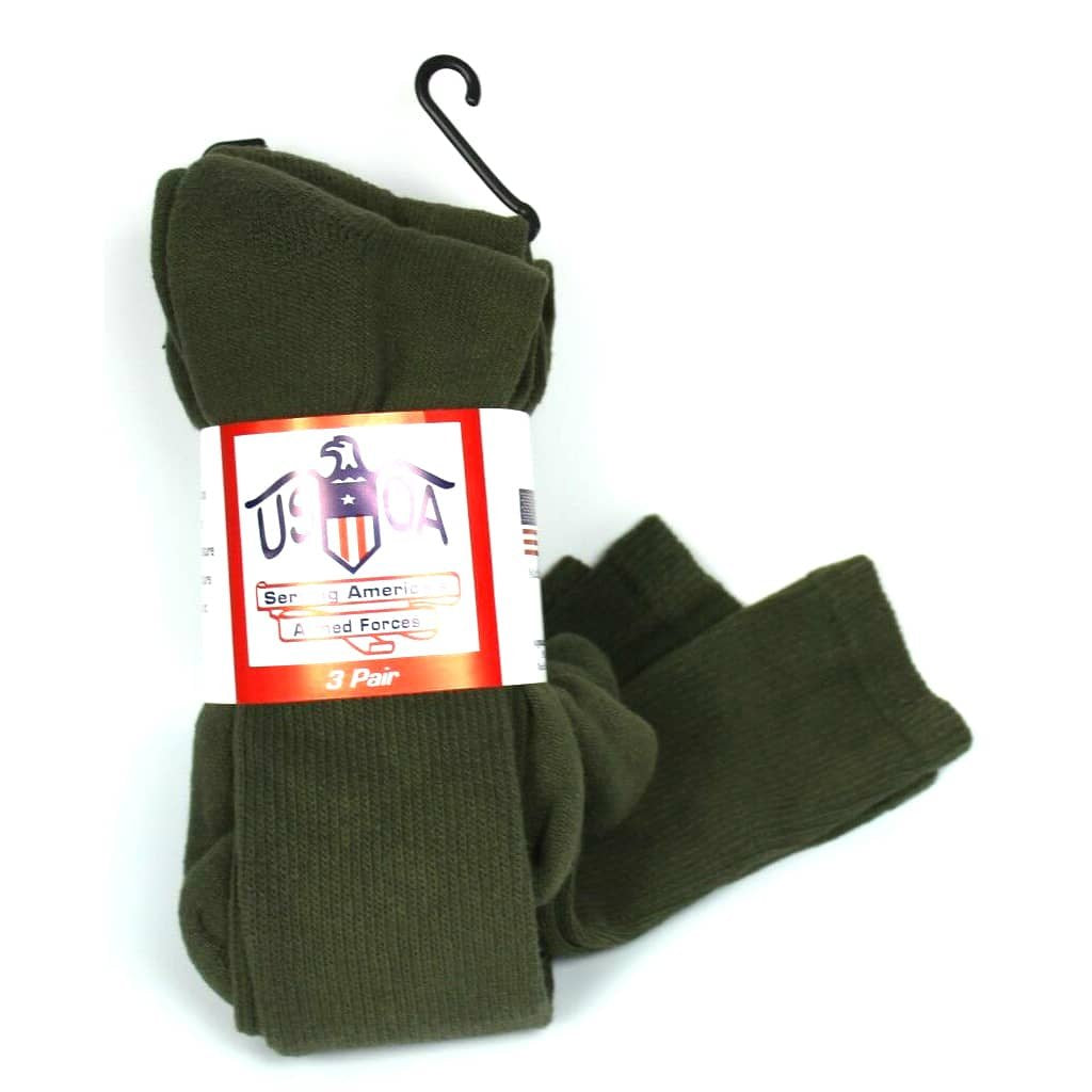 USOA Antimicrobial Boot Socks - 3 Pack Olive Drab