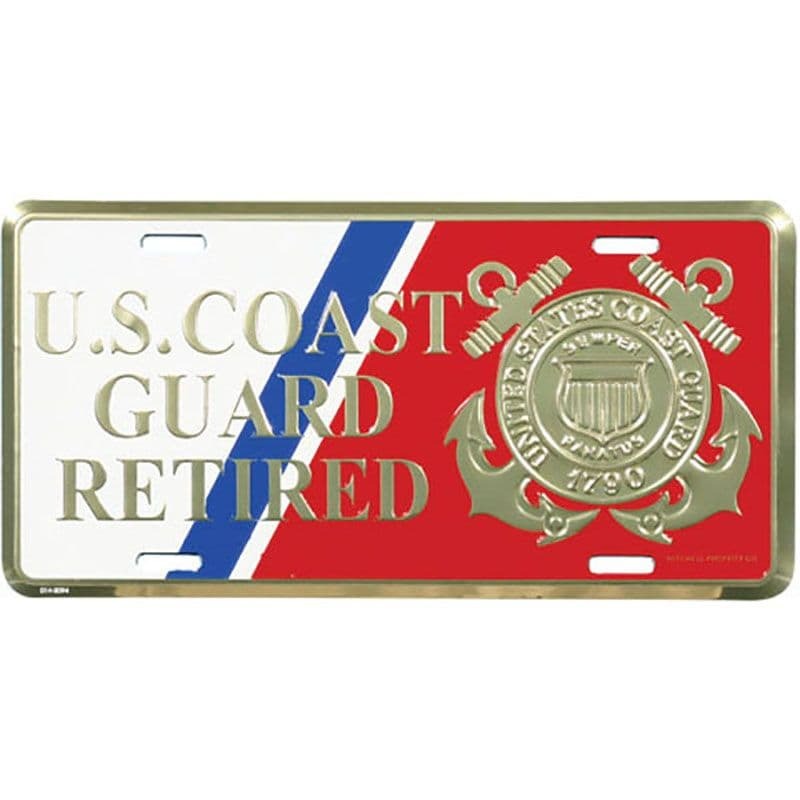 US Coast Guard Retired With Logo License Plate