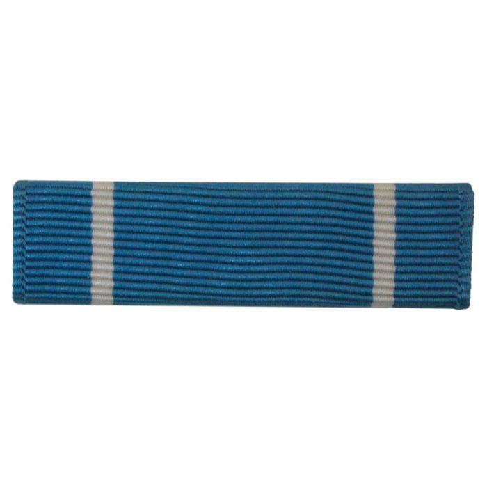 United Nations Observer Ribbon with two vertical silver stripes, shown on a plain white background.
