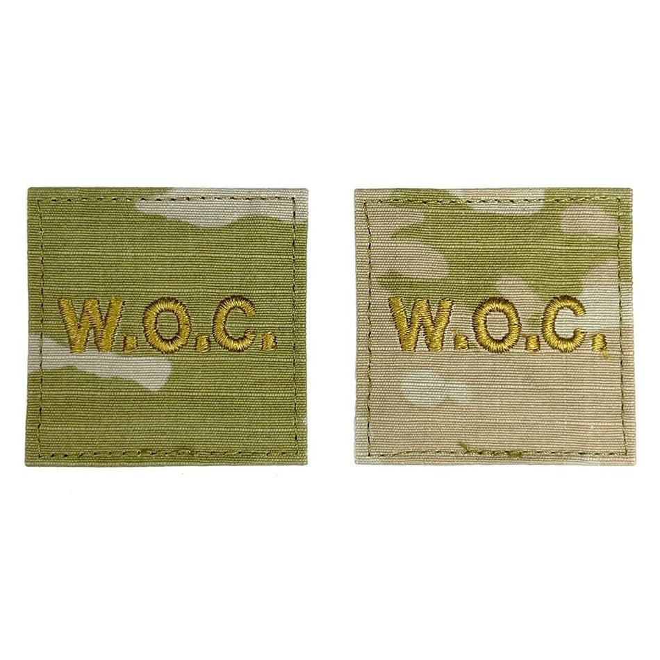 Warrant Officer Candidate WOC OCP Patch 2x2 Gold With Hook Fastener - Pair