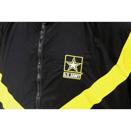 Army PT Jacket APFU with yellow accents and U.S. Army logo on a white background