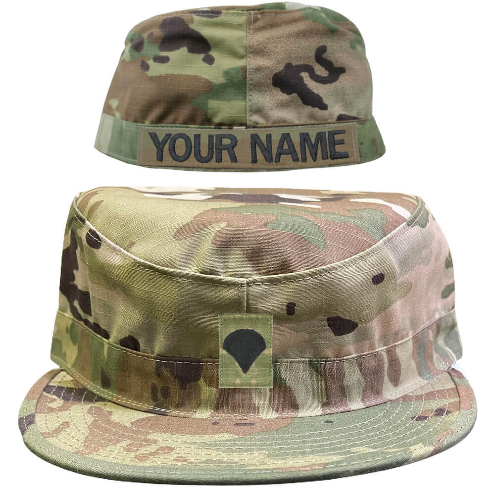 Army Patrol Cap OCP Hat Rank Builder With Sew On Rank and Name Tape