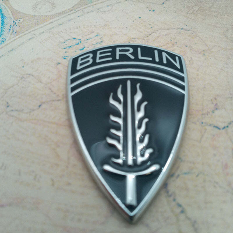 Black Chrome The Berlin Brigade Metal Vehicle Decal 