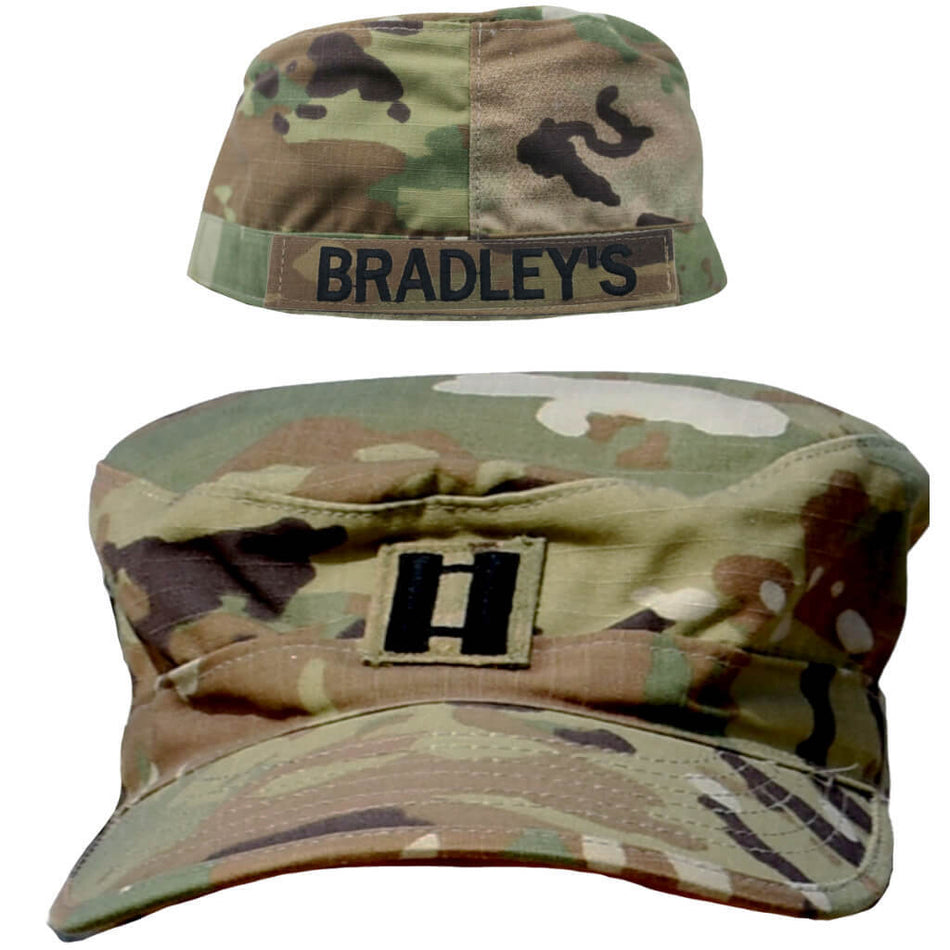 Army Patrol Cap OCP Hat Rank Builder With Sew On Rank and Name Tape