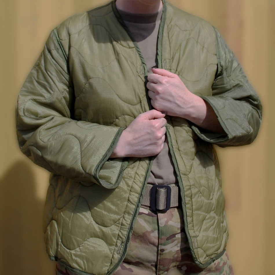 Field Jacket Liner Smokers Jacket Olive Drab Used