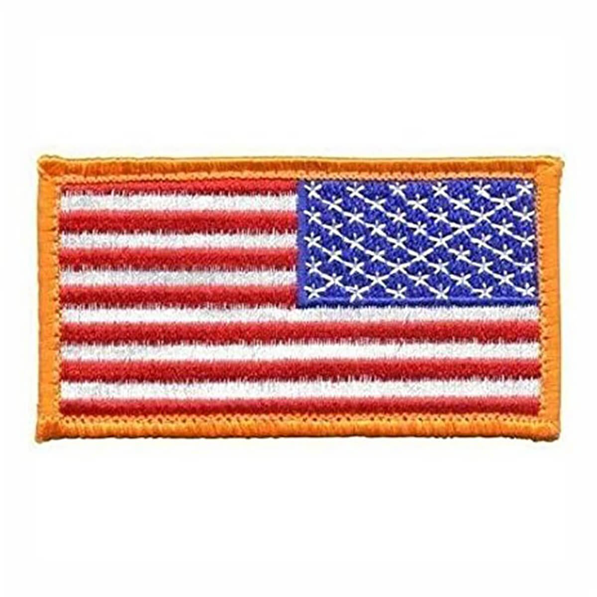 Reverse American Flag Color Sew-On Patch 3.25"x1.75"
