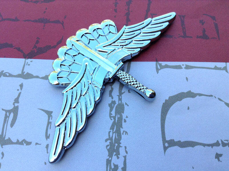 Army Military Freefall HALO Badge Chrome Metal Decal