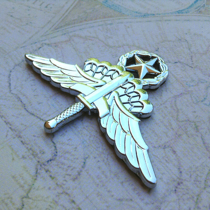 Army Military Freefall HALO Badge Chrome Metal Decal