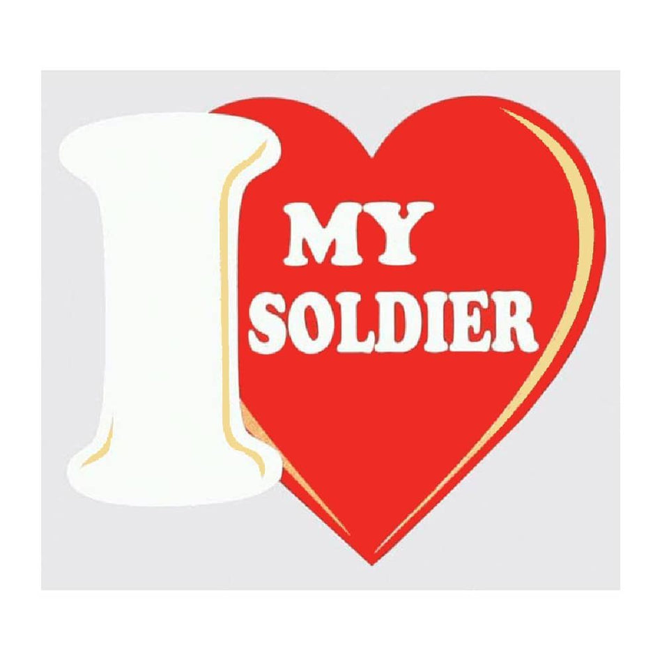 I Love My Soldier Window Decal 4.75"x4.25"
