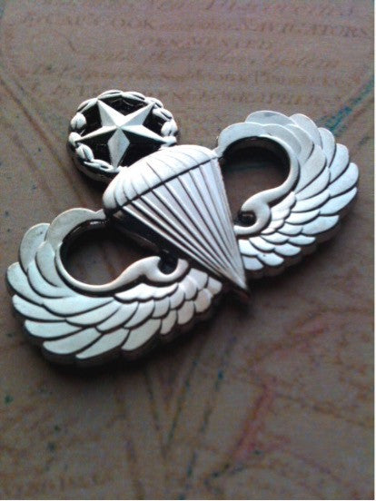 Army Master Parachutist Jumpmaster Badge – Chrome Metal Car Decal