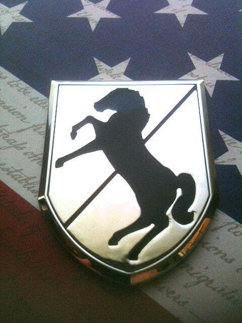 Chrome 11th Armored Cavalry Regiment Metal Decal for Cars or Trucks