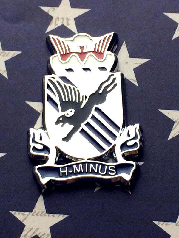 505th Parachute Infantry Regiment PIR Metal Auto Decal on a blue and white star background