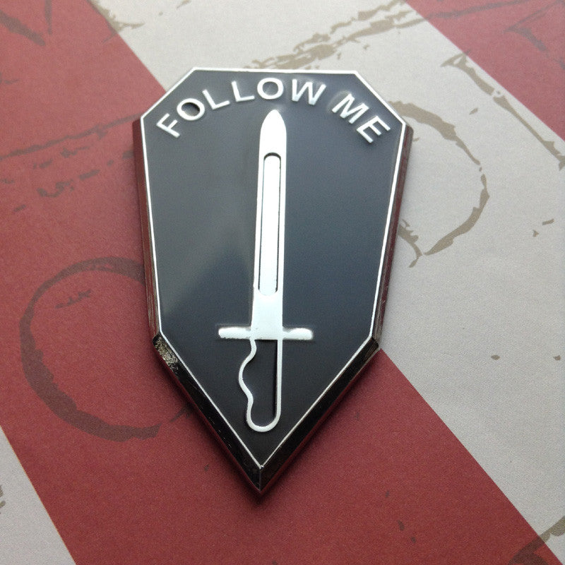 Follow Me Metal Car Decal