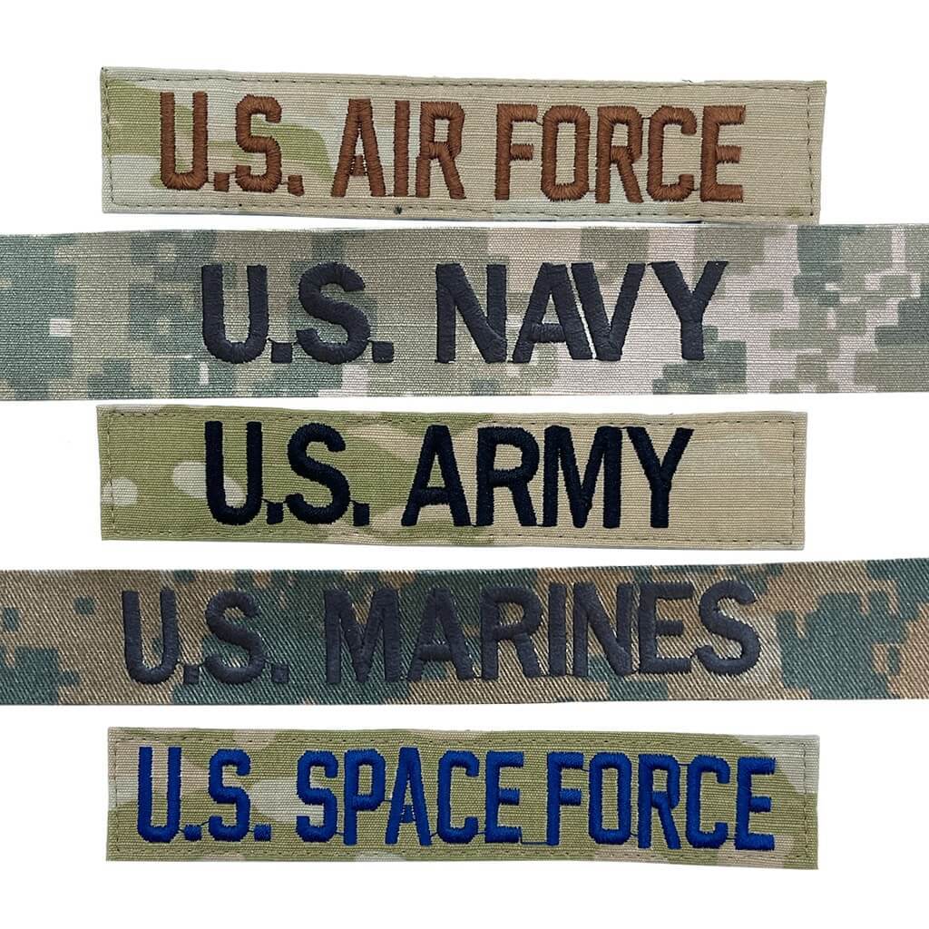 Custom Military Name Tapes Sew-On or Hook & Loop - U.S. Military