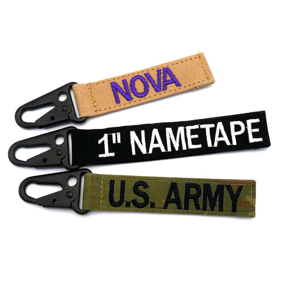 Custom Nametape Keychain Luggage Tag With Embroidered Text