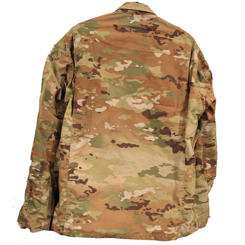 Camouflage military shirt on a white background