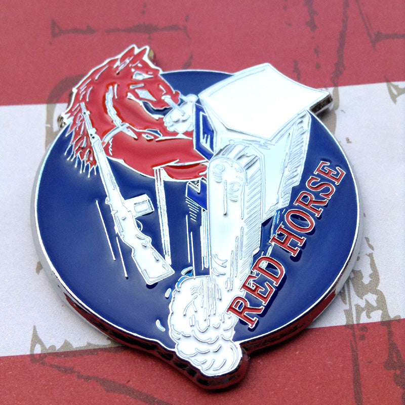 Air Force Red Horse Metal Car Decal by Auto Medals