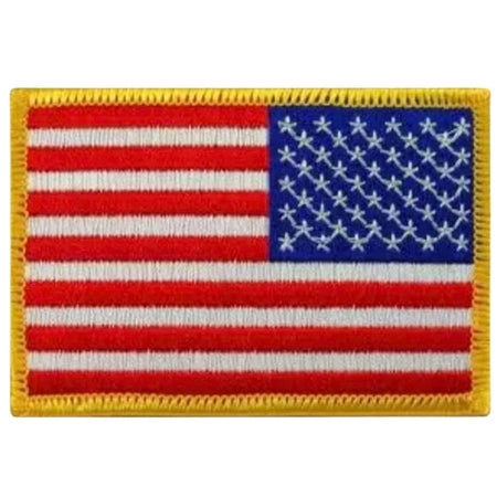 Reverse American Flag Color Sew-On Patch 3.5"x2.25"