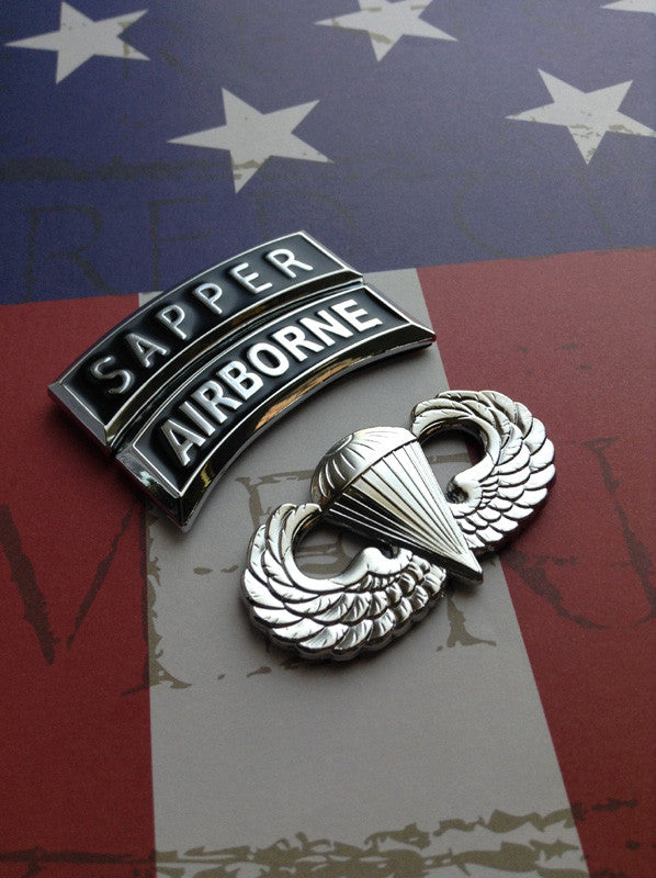Army Sapper Tab Car Decal | Chrome Metal Military Emblem – Bradley's ...