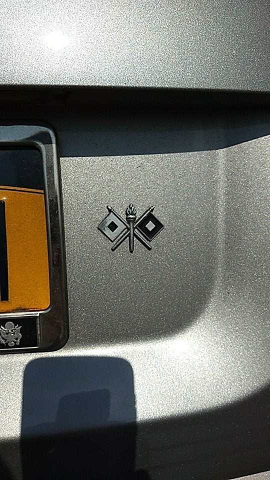 Signal Corps Insignia Metal Auto Decal