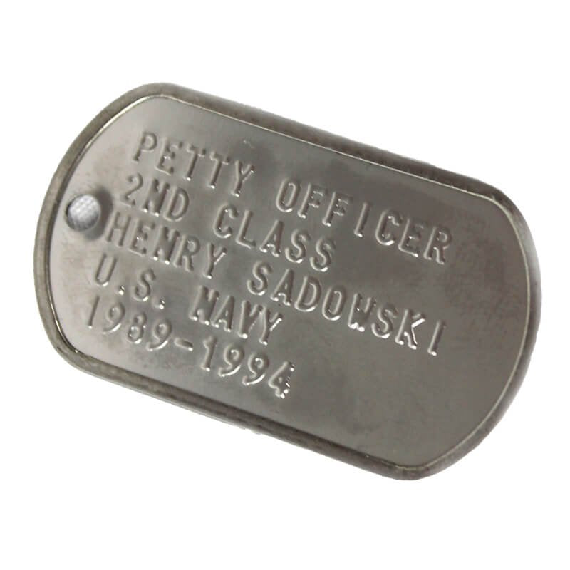 Single Stamped Military Style Dog Tag