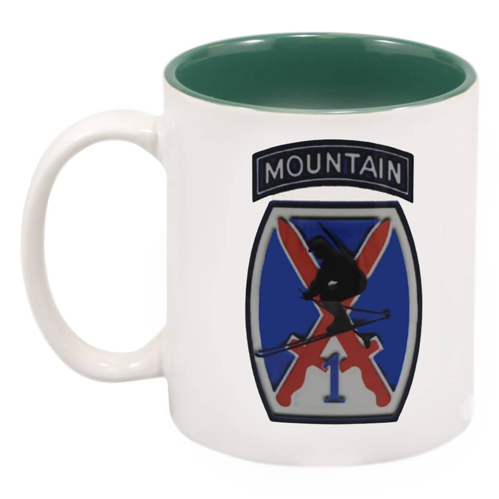 10th Mountain Division Coffee Cup With Green Inside