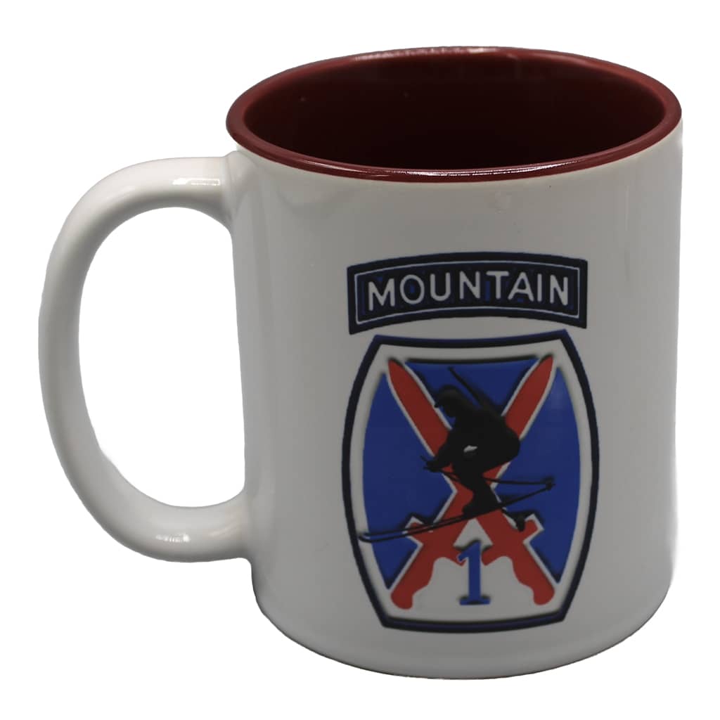 10th Mountain Division Coffee Cup With Red Inside
