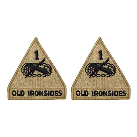 1st Armored Division Army OCP Patch with Hook Fastener - Pair