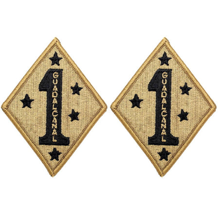 1st Marine Division OCP Patch with Hook Fastener - Pair