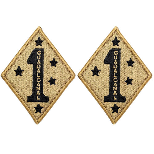 1st Marine Division OCP Patch with Hook Fastener - Pair