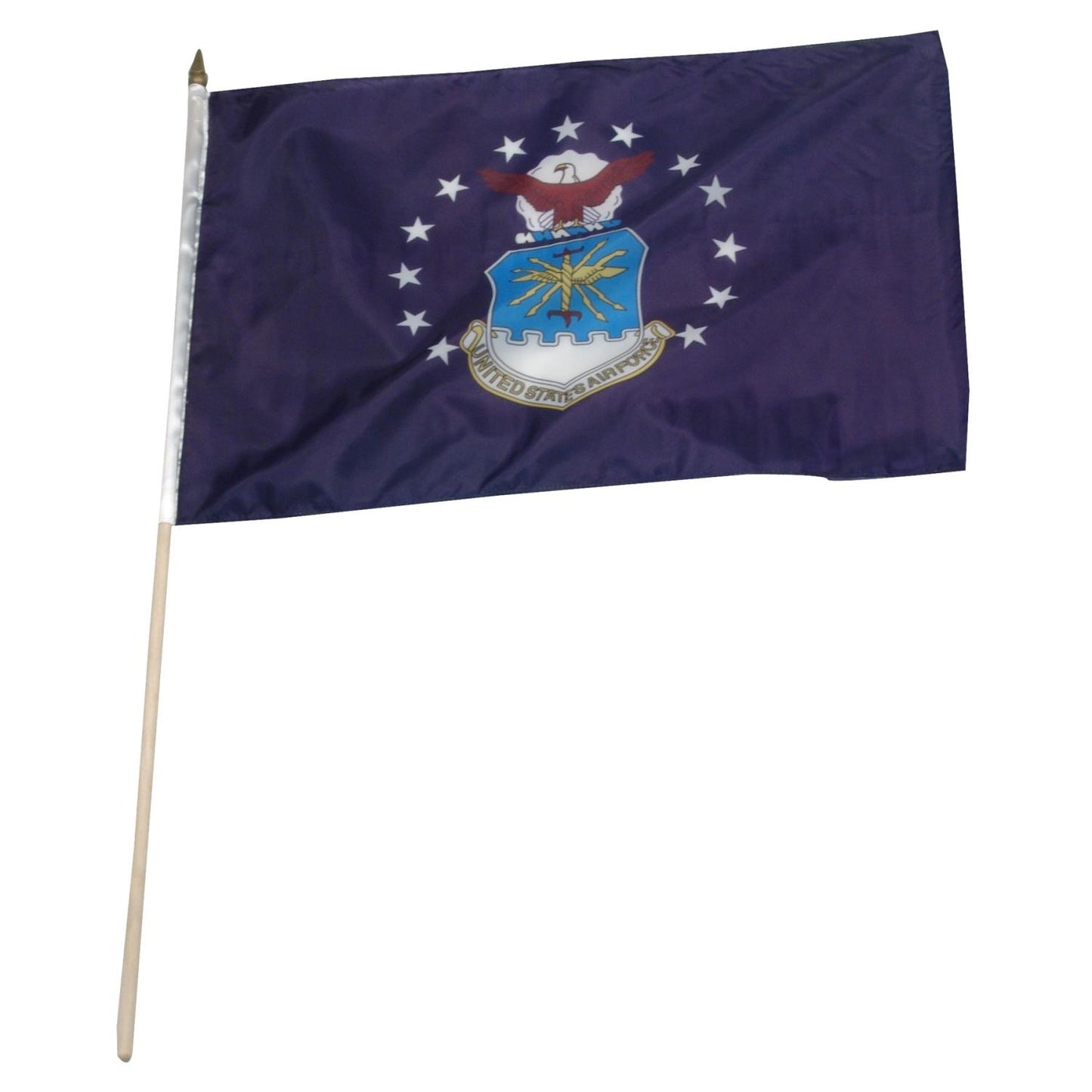 Air Force Flag 12"x18" on 24" Wooden Stick