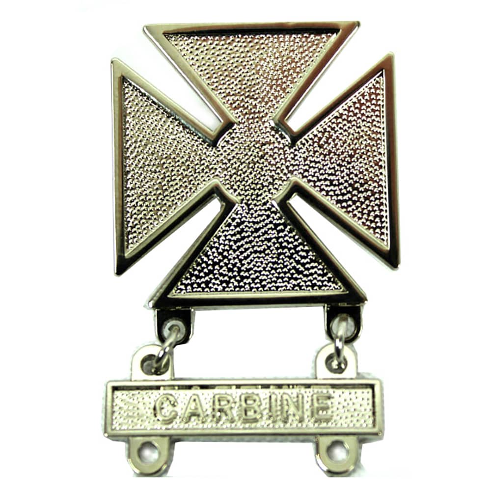 Army Qualification Badges Mirror Finish with Tab Marksman Carbine
