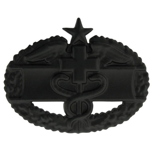 Army Combat Medical Badge 2nd Award Black Metal Pin-On