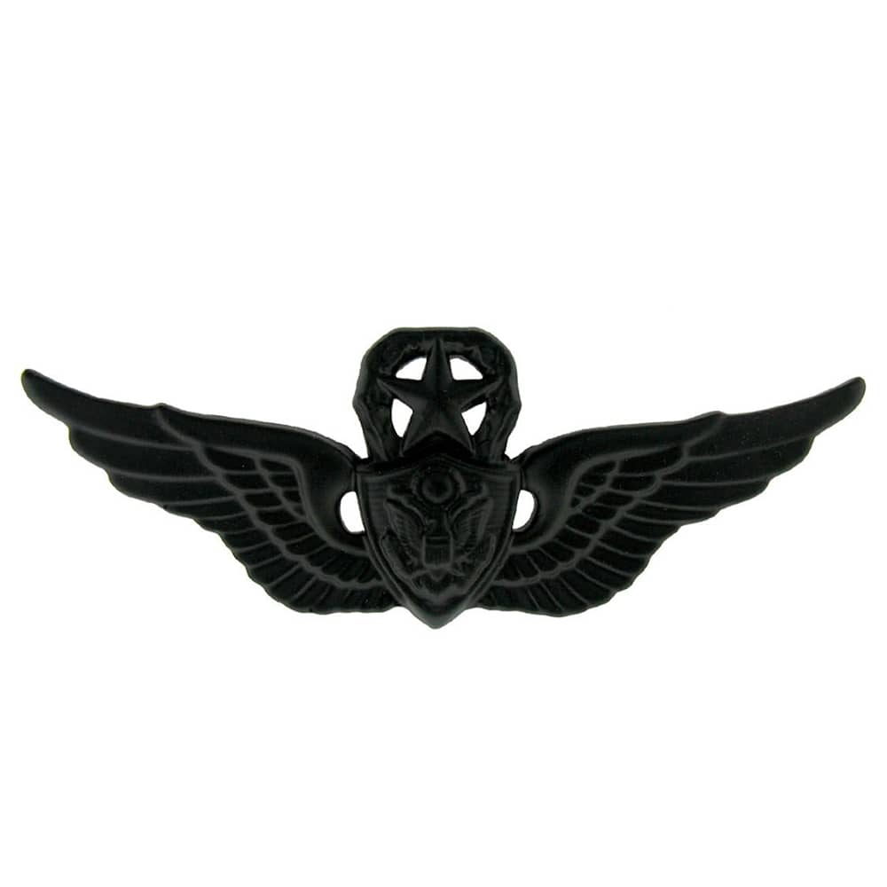 Aviation Master Aircraft Crewman Army Badge Black Metal Pin